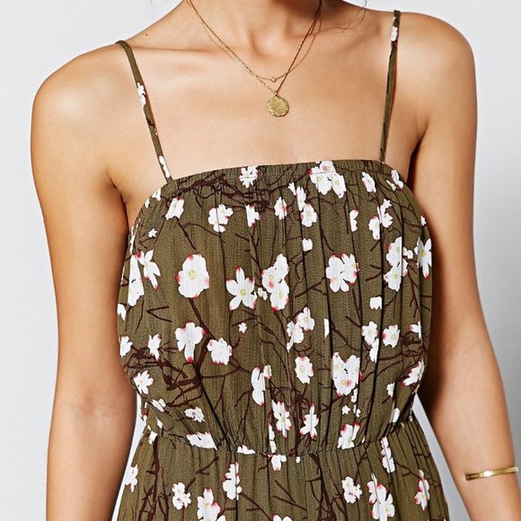 Kimchi Blue Urban Outfitters Green Floral Jumpsuit - Picture 3 of 6